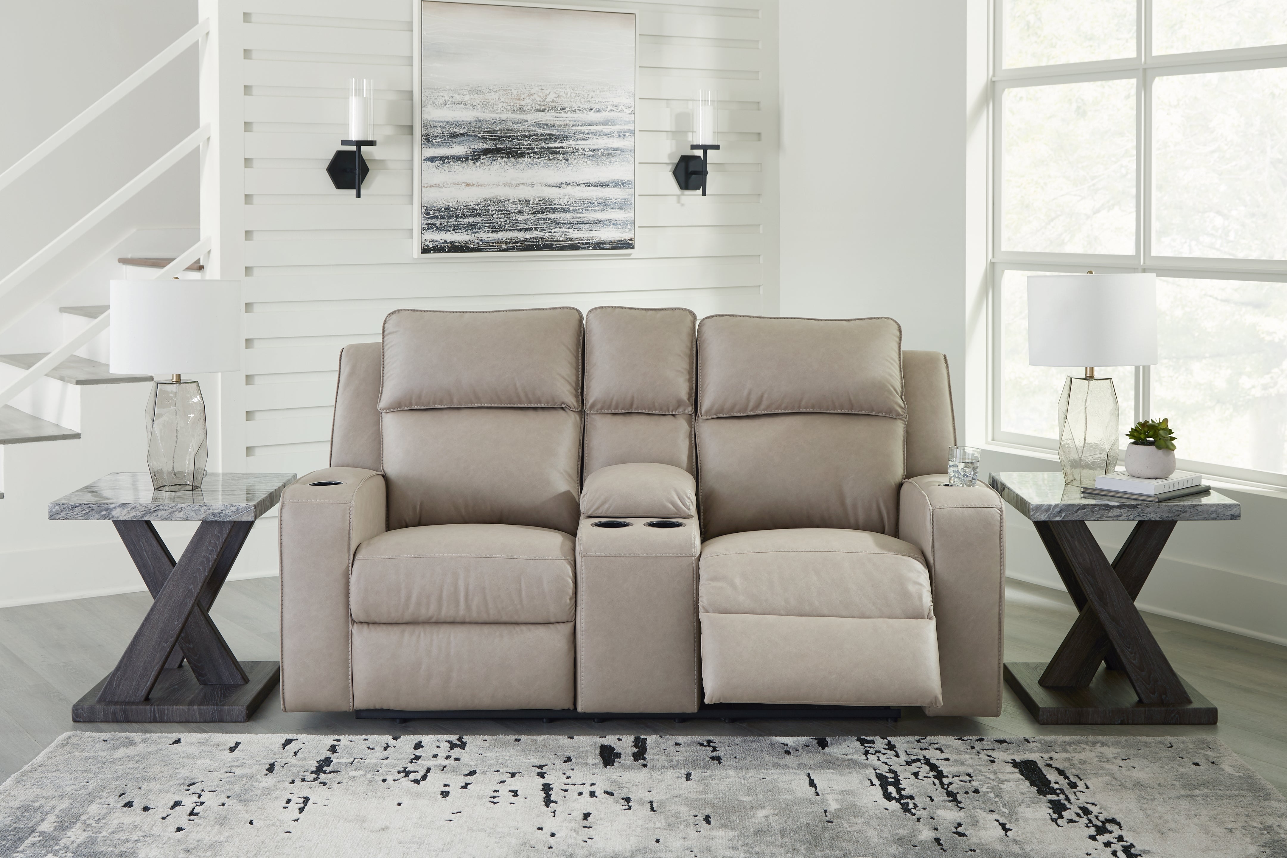 Diamond Furniture - Ashley Furniture - Lavenhorne Reclining Loveseat with Console - DBL Rec Loveseat w/Console - 6330794