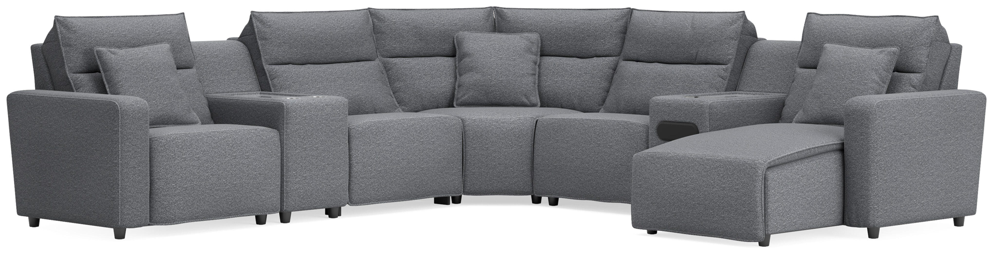 Diamond Furniture - Ashley Furniture - Modmax II 7-Piece Power Reclining Sectional with Chaise and Audio System - 7-Piece Power Reclining Sectional with Chaise and Audio System - 65906S45