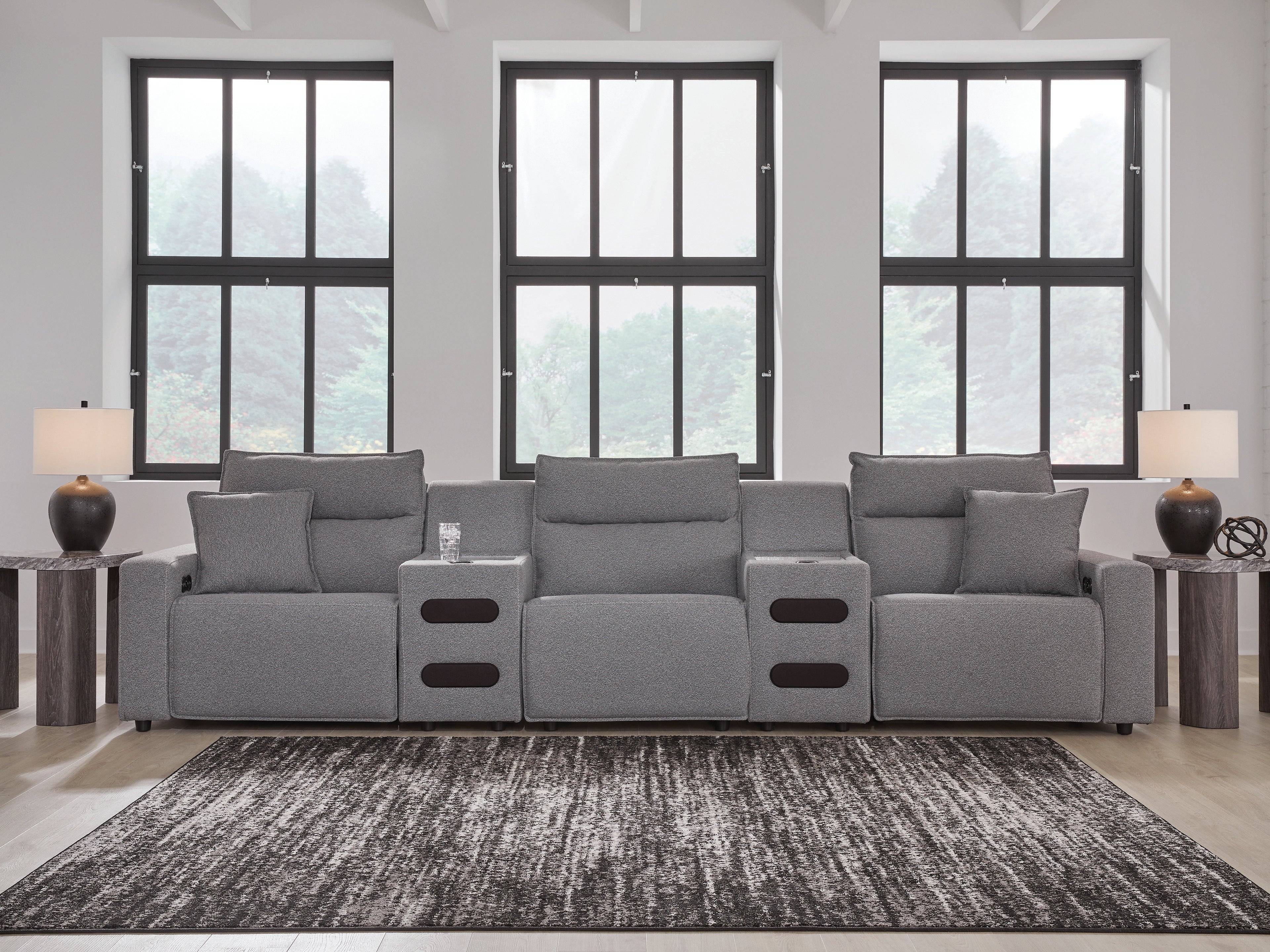 Diamond Furniture - Ashley Furniture - Modmax II 5-Piece Power Reclining Sectional with Audio Consoles - 5-Piece Power Reclining Sectional with Audio Consoles - 65906S13