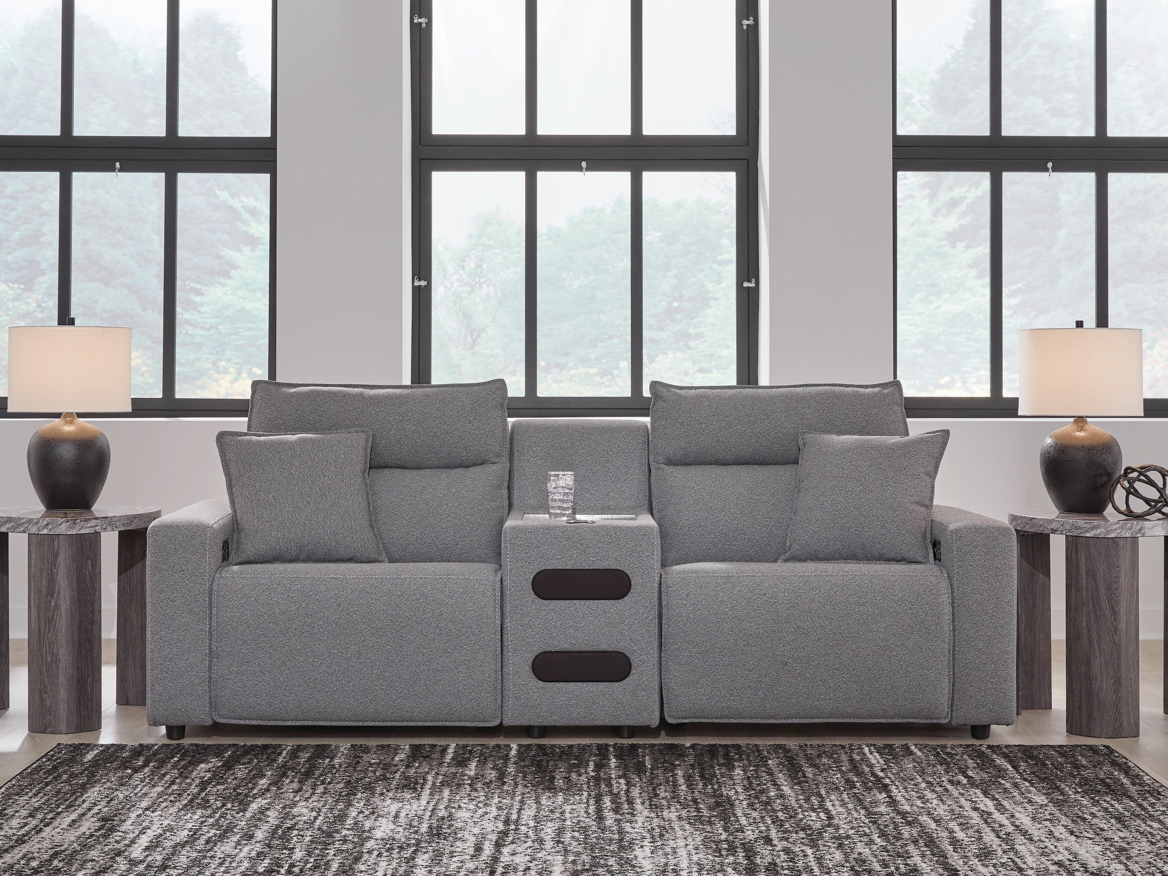 Diamond Furniture - Ashley Furniture - Modmax II 3-Piece Power Reclining Sectional with Audio Console - 3-Piece Power Reclining Sectional with Audio Console - 65906S2