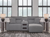 Diamond Furniture - Ashley Furniture - Modmax II 3-Piece Power Reclining Sectional with Chaise and Audio Console - 3-Piece Power Reclining Sectional with Chaise and Audio Console - 65906S5