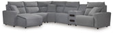 Diamond Furniture - Ashley Furniture - ModMax II 6-Piece Reclining Sectional with Chaise and Audio Console - 6-Piece Reclining Sectional with Chaise and Audio Console - 65906S29