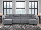 Diamond Furniture - Ashley Furniture - ModMax II 4-Piece Power Reclining Sectional with Chaise - 4-Piece Power Reclining Sectional with Chaise - 65906S11