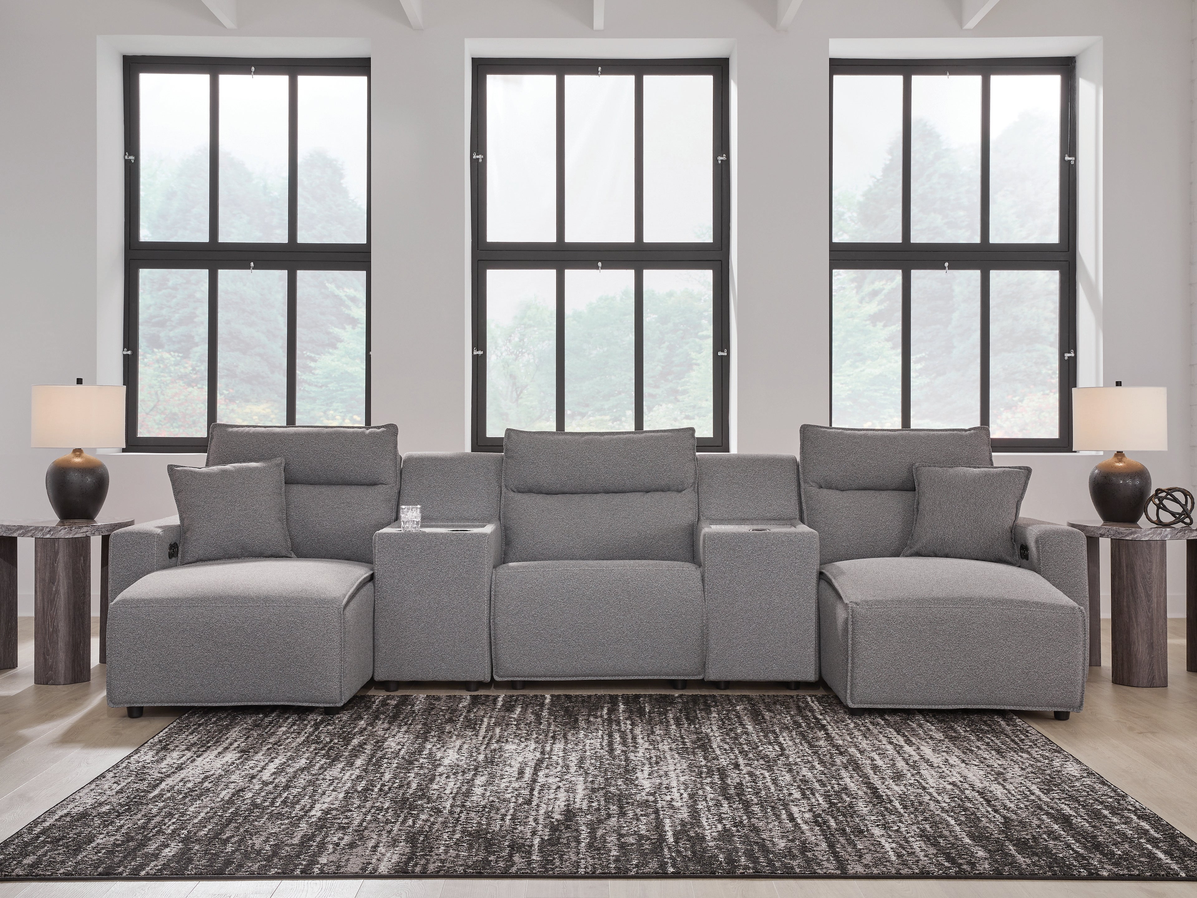 Diamond Furniture - Ashley Furniture - Modmax II 5-Piece Power Reclining Sectional with Chaise and Consoles - 5-Piece Power Reclining Sectional with Chaise and Consoles - 65906S16