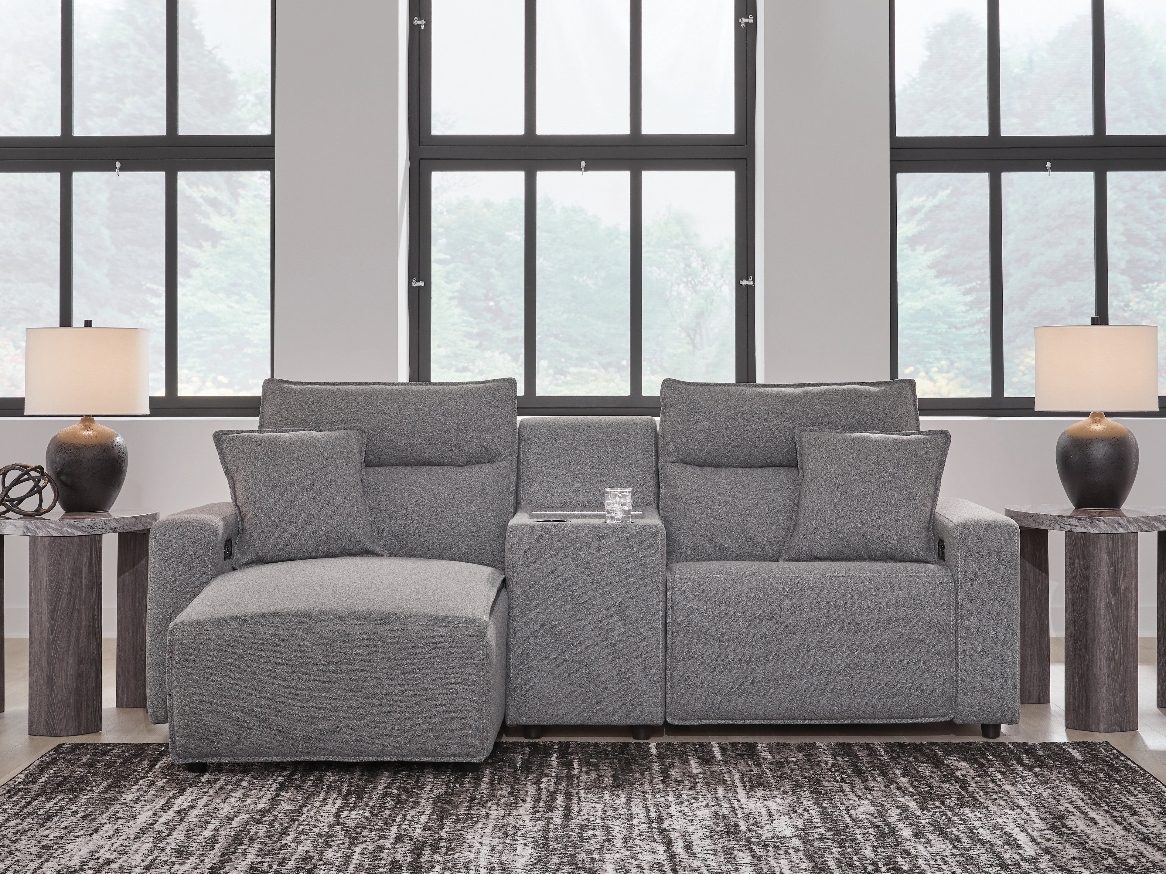 Diamond Furniture - Ashley Furniture - Modmax II 3-Piece Power Reclining Sectional with Chaise and Console - 3-Piece Power Reclining Sectional with Chaise and Console - 65906S17