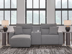 Diamond Furniture - Ashley Furniture - Modmax II 3-Piece Power Reclining Sectional with Chaise and Console - 3-Piece Power Reclining Sectional with Chaise and Console - 65906S17