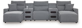 Diamond Furniture - Ashley Furniture - ModMax II 5-Piece Power Reclining Sectional with Chaise - 5-Piece Power Reclining Sectional with Chaise - 65906S15