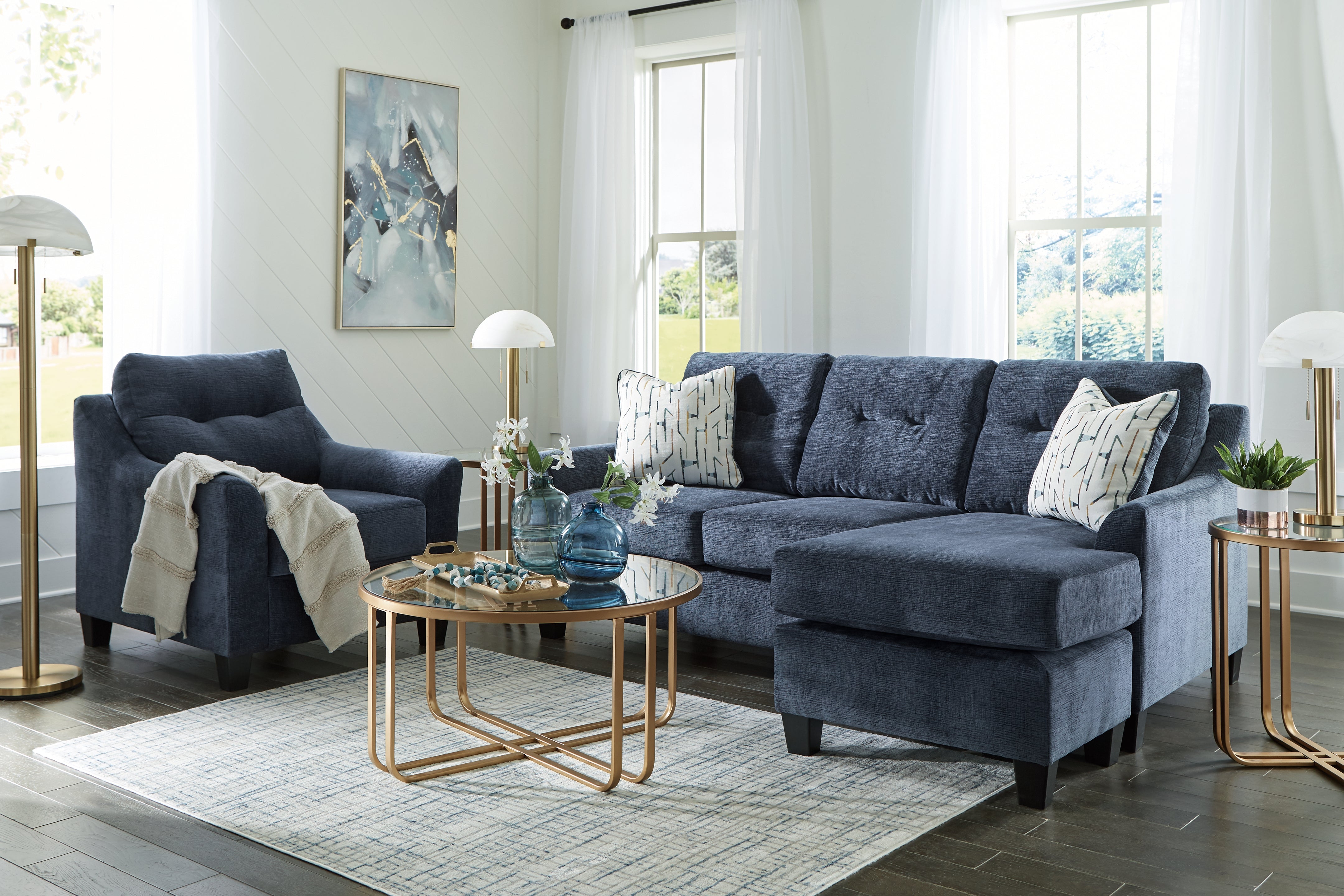 Diamond Furniture - Ashley Furniture - Amity Bay Sofa Chaise and Chair - Sofa Chaise and Chair - 67206U3