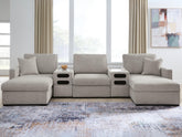 Diamond Furniture - Ashley Furniture - ModMax Luxe 5-Piece Double Chaise Sectional with Audio Consoles - RAF 5-Piece Double Chaise Sectional with Audio Consoles - 68605S43