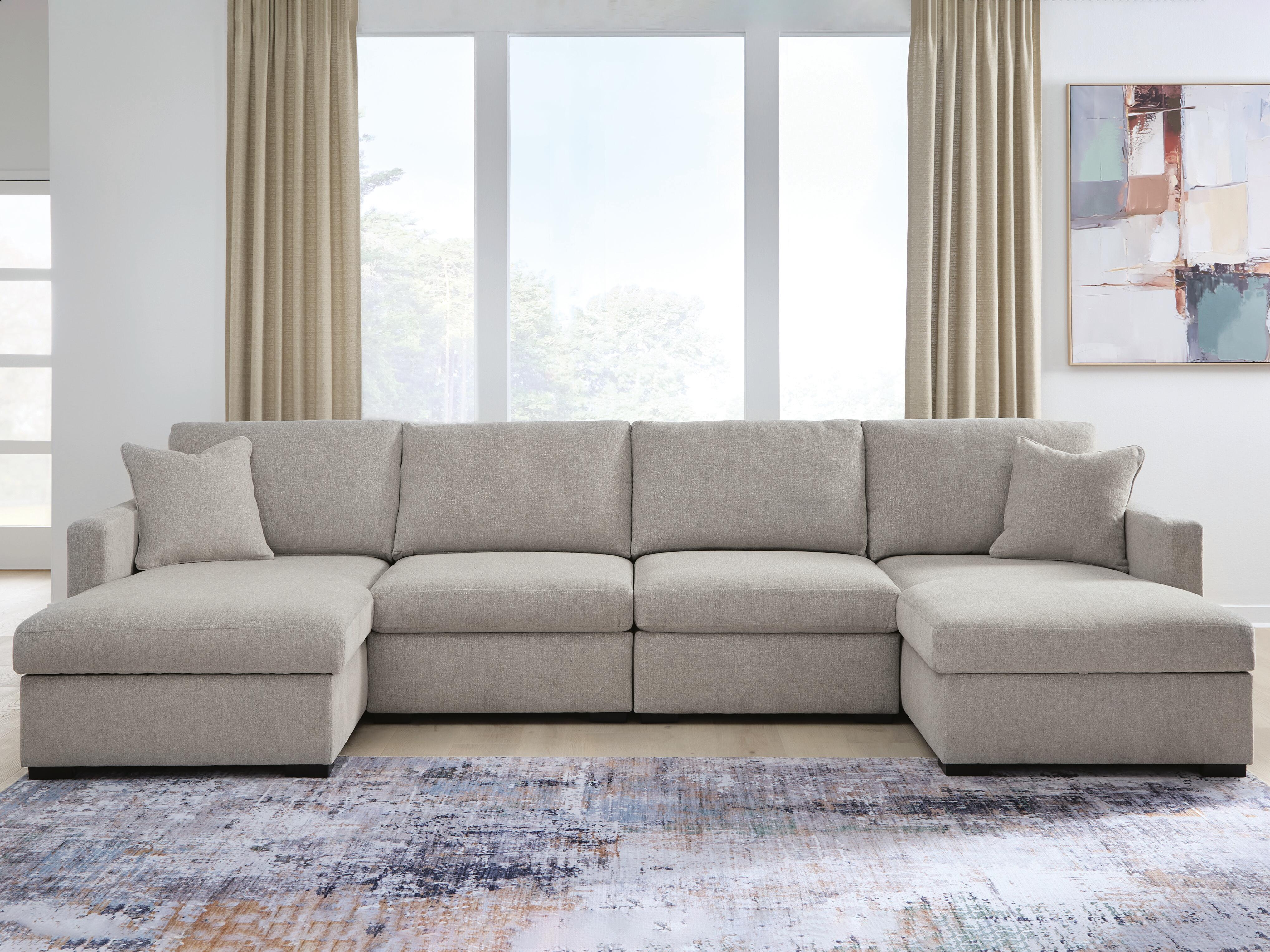 Diamond Furniture - Ashley Furniture - ModMax Luxe 4-Piece Double Chaise Sectional - RAF 4-Piece Double Chaise Sectional - 68605S16