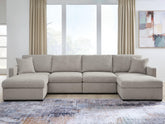 Diamond Furniture - Ashley Furniture - ModMax Luxe 4-Piece Double Chaise Sectional - RAF 4-Piece Double Chaise Sectional - 68605S16