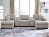 Diamond Furniture - Ashley Furniture - ModMax Luxe 5-Piece Double Chaise Sectional with Storage Consoles - RAF 5-Piece Double Chaise Sectional with Storage Consoles - 68605S38