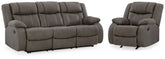 Diamond Furniture - Ashley Furniture - First Base Reclining Sofa and Recliner - Reclining Sofa and Recliner - 68804U5