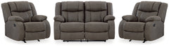 Diamond Furniture - Ashley Furniture - First Base Reclining Loveseat and 2 Recliners - Reclining Loveseat and 2 Recliners - 68804U3