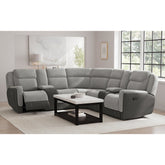 3 Piece Motion Sectional Set With Console In Ranch Grey