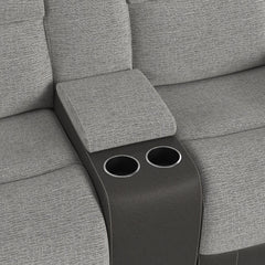 3 Piece Motion Sectional Set With Console In Ranch Grey