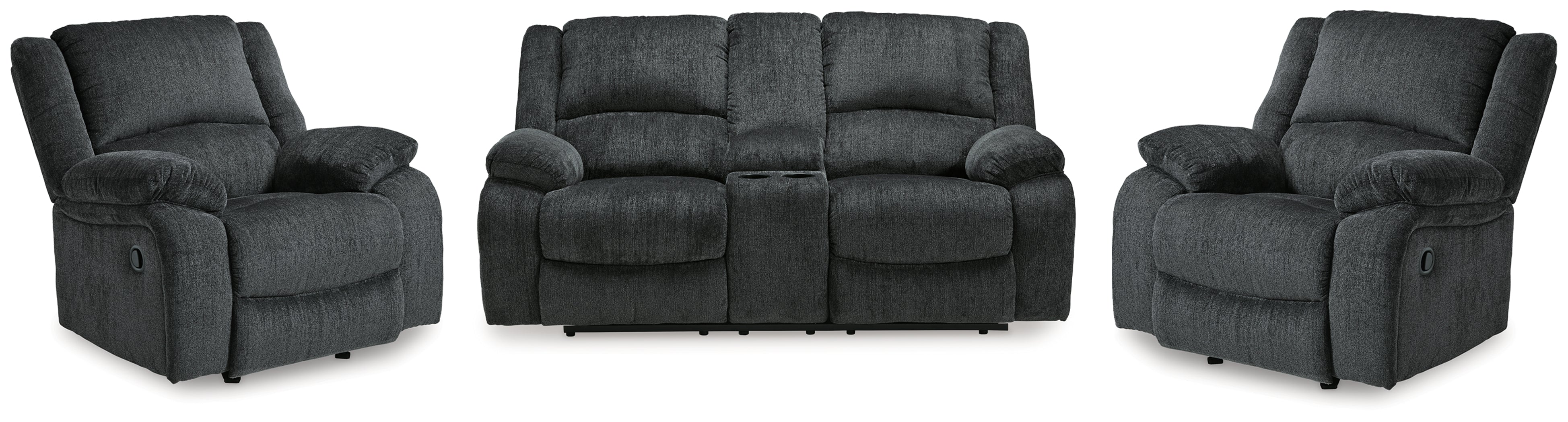 Diamond Furniture - Ashley Furniture - Draycoll Reclining Loveseat and 2 Recliners - Reclining Loveseat and 2 Recliners - 76504U10