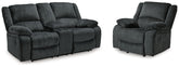 Diamond Furniture - Ashley Furniture - Draycoll Reclining Loveseat with Console and Recliner - Reclining Loveseat with Console and Recliner - 76504U7