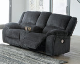 Diamond Furniture - Ashley Furniture - Draycoll Power Reclining Loveseat with Console - DBL REC PWR Loveseat w/Console - 7650496