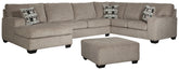 Diamond Furniture - Ashley Furniture - Ballinasloe 3-Piece Sectional with Ottoman - 3-Piece Sectional with Ottoman - 80702U1