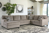 Diamond Furniture - Ashley Furniture - Ballinasloe 3-Piece Sectional with Chaise - RAF 3-Piece Sectional with Chaise - 80702S1