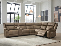 Diamond Furniture - Ashley Furniture - Max-Momentum 6-Piece Power Reclining Sectional with Audio Console - 6-Piece Power Reclining Sectional with Audio Console - PC82305S9