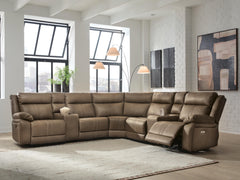 Diamond Furniture - Ashley Furniture - Max-Momentum 7-Piece Power Reclining Sectional with Audio Consoles - 7-Piece Power Reclining Sectional with Audio Consoles - PC82305S7