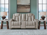 Diamond Furniture - Ashley Furniture - Elevate Edges Glider Reclining Loveseat with Console - Glider REC Loveseat w/Console - PC8330543