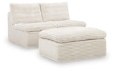 Diamond Furniture - Ashley Furniture - Fannin Armless Chair with Ottoman - 2 Armless Chairs w/Otto (3/CN) - PC8430431