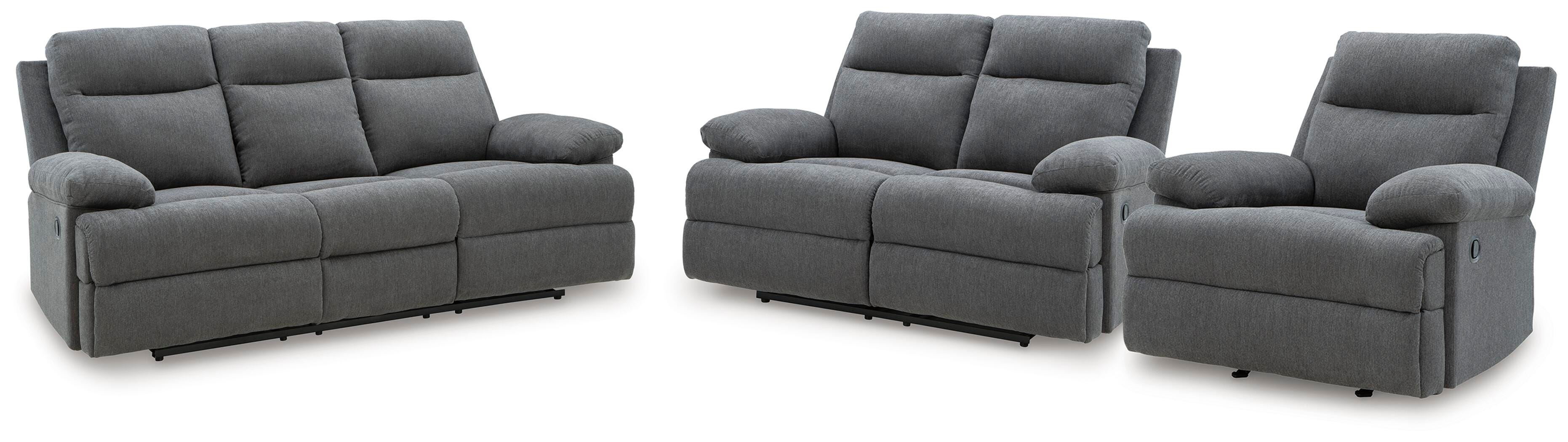 Diamond Furniture - Ashley Furniture - Side-Swipe Reclining Sofa, Loveseat and Recliner - Reclining Sofa, Loveseat and Recliner - PC91406U2