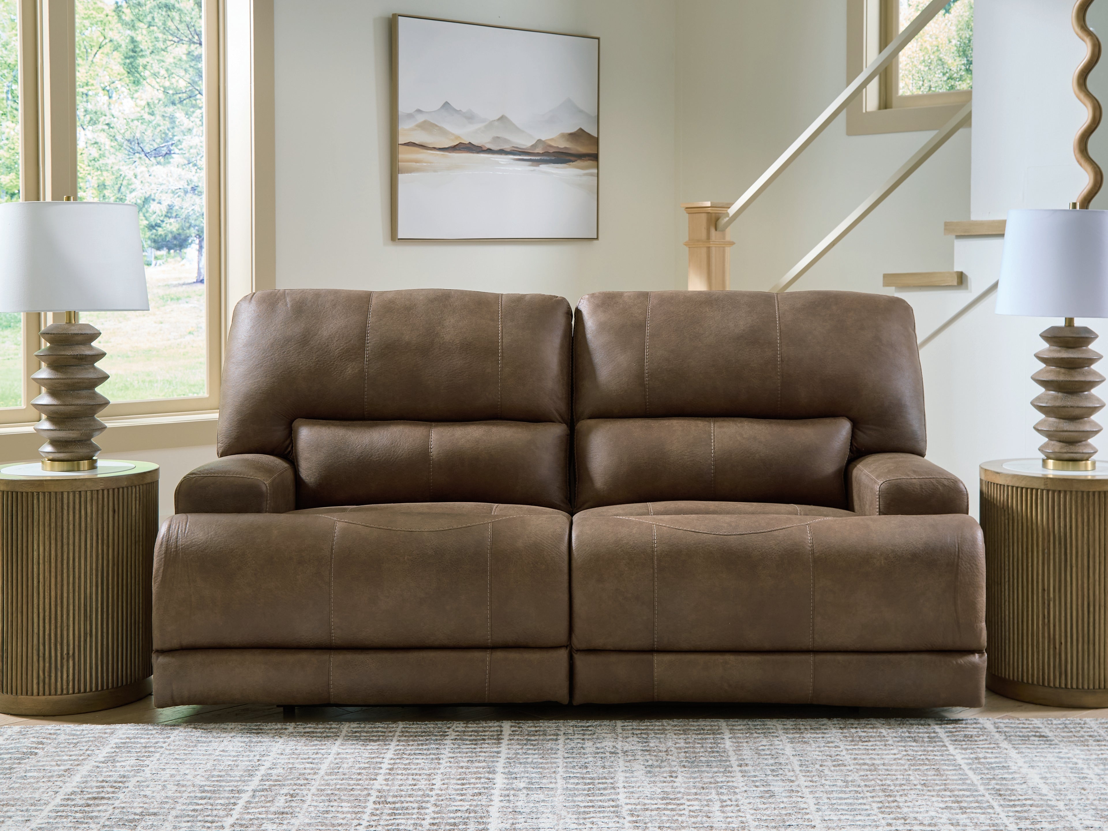 Diamond Furniture - Ashley Furniture - Beckley Place Power Reclining Sofa - 2 Seat PWR REC Sofa ADJ HDREST - PC9180247