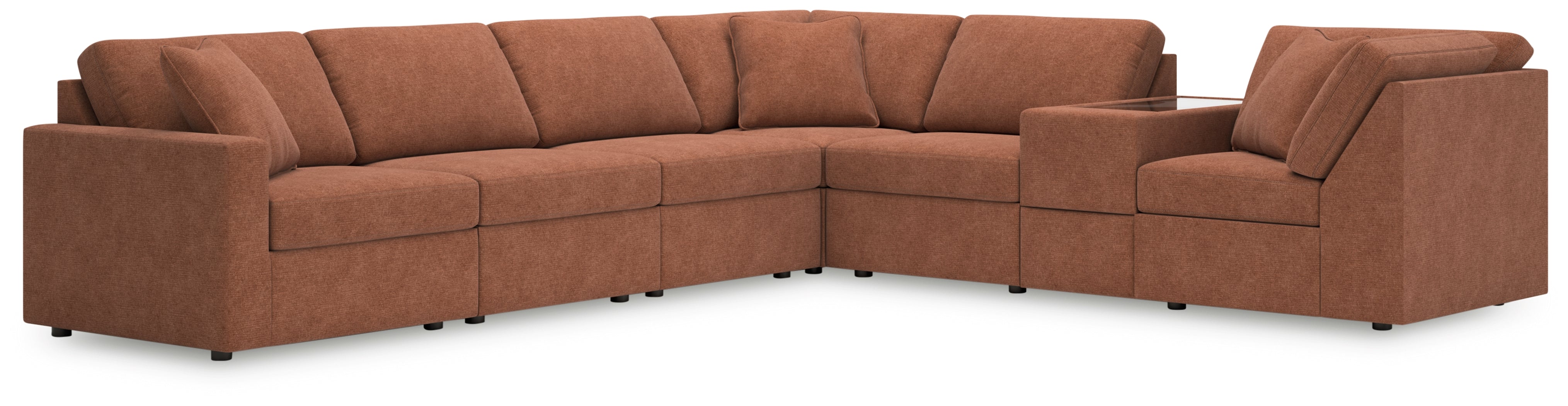 Diamond Furniture - Ashley Furniture - Modmax 7-Piece Sectional - 7-Piece Sectional with Storage Console - 92102S32