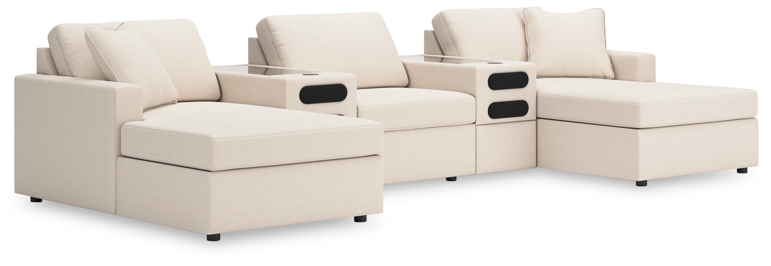 Diamond Furniture - Ashley Furniture - Modmax 5-Piece Double Storage Chaise Sectional with Audio Consoles - RAF 5-Piece Double Storage Chaise Sectional with Audio Consoles - 92103S99