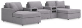 Diamond Furniture - Ashley Furniture - Modmax 5-Piece Sectional with Chaise and Audio Console - RAF 5-Piece Sectional with Chaise and Audio Console - 92104S47