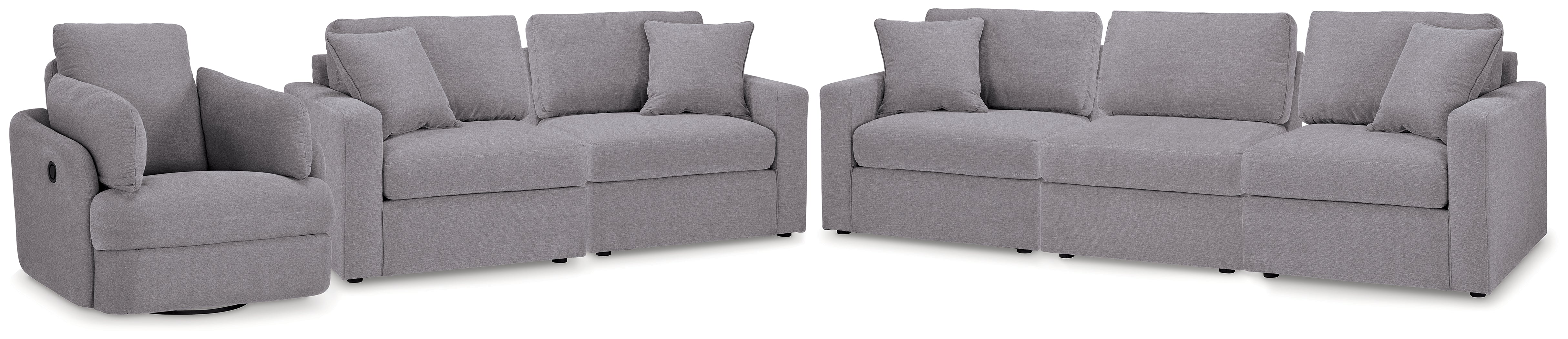 Diamond Furniture - Ashley Furniture - Modmax 3-Piece Sectional Sofa, 2-Piece Sectional Loveseat and Swivel Glider Recliner - 3-Piece Sectional Sofa, 2-Piece Sectional Loveseat and Swivel Glider Recliner - 92104U21