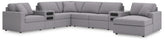 Diamond Furniture - Ashley Furniture - Modmax 8-Piece Sectional with Audio System and Chaise - RAF 8-Piece Sectional with Audio System and Chaise - 92104S48