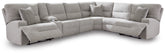 Diamond Furniture - Ashley Furniture - Acklen Place 7-Piece Power Sectional Reclining Sofa with Storage Console - 7-Piece Power Sectional Reclining Sofa with Storage Console - 93605S20