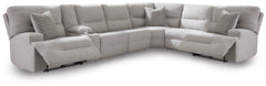 Diamond Furniture - Ashley Furniture - Acklen Place 7-Piece Power Sectional Reclining Sofa with Storage Console - 7-Piece Power Sectional Reclining Sofa with Storage Console - 93605S20