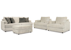 Diamond Furniture - Ashley Furniture - Soletren Sofa, 2 Chairs, and Ottoman - Sofa, 2 Chairs, and Ottoman - 95104U5