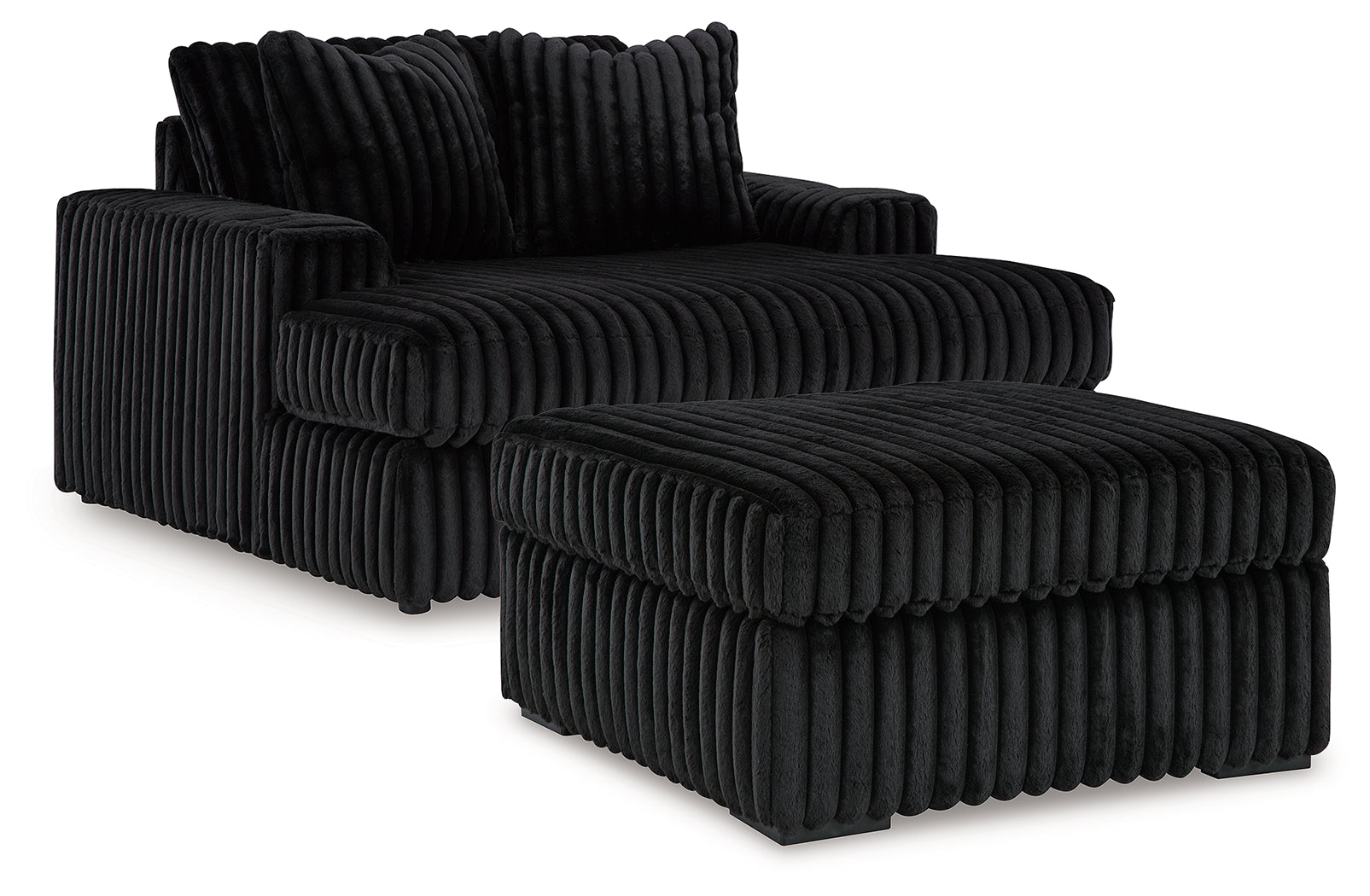 Diamond Furniture - Ashley Furniture - Midnight-Madness Oversized Chaise and Oversized Accent Ottoman - Oversized Chaise and Oversized Accent Ottoman - 98103U10