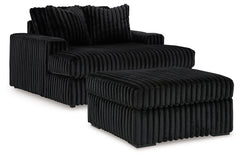 Diamond Furniture - Ashley Furniture - Midnight-Madness Oversized Chaise and Oversized Accent Ottoman - Oversized Chaise and Oversized Accent Ottoman - 98103U10