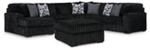 Diamond Furniture - Ashley Furniture - Midnight-Madness 4-Piece Sectional and Ottoman - 4-Piece Sectional and Ottoman - 98103U6
