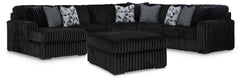 Diamond Furniture - Ashley Furniture - Midnight-Madness 4-Piece Sectional and Ottoman - 4-Piece Sectional and Ottoman - 98103U6
