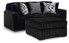 Diamond Furniture - Ashley Furniture - Midnight-Madness Sofa and Oversized Ottoman - Sofa and Oversized Ottoman - 98103U16