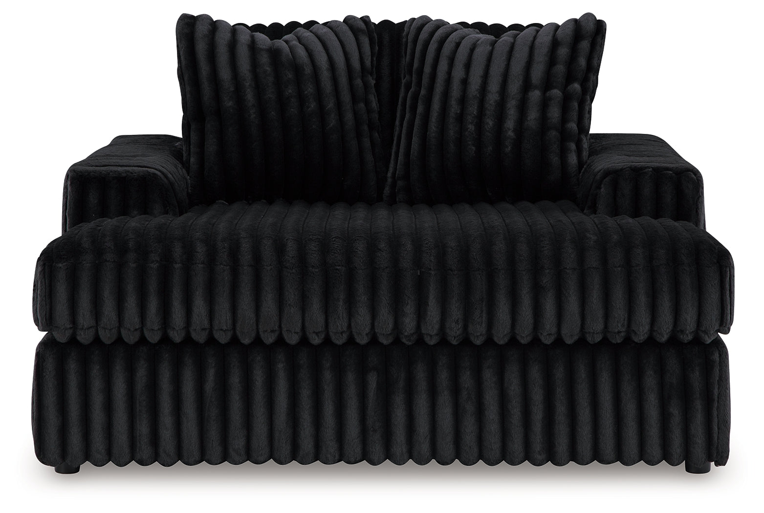 Diamond Furniture - Ashley Furniture - Midnight-Madness 4-Piece Sectional and Oversized Chaise - 4-Piece Sectional and Oversized Chaise / Onyx - 98103U2