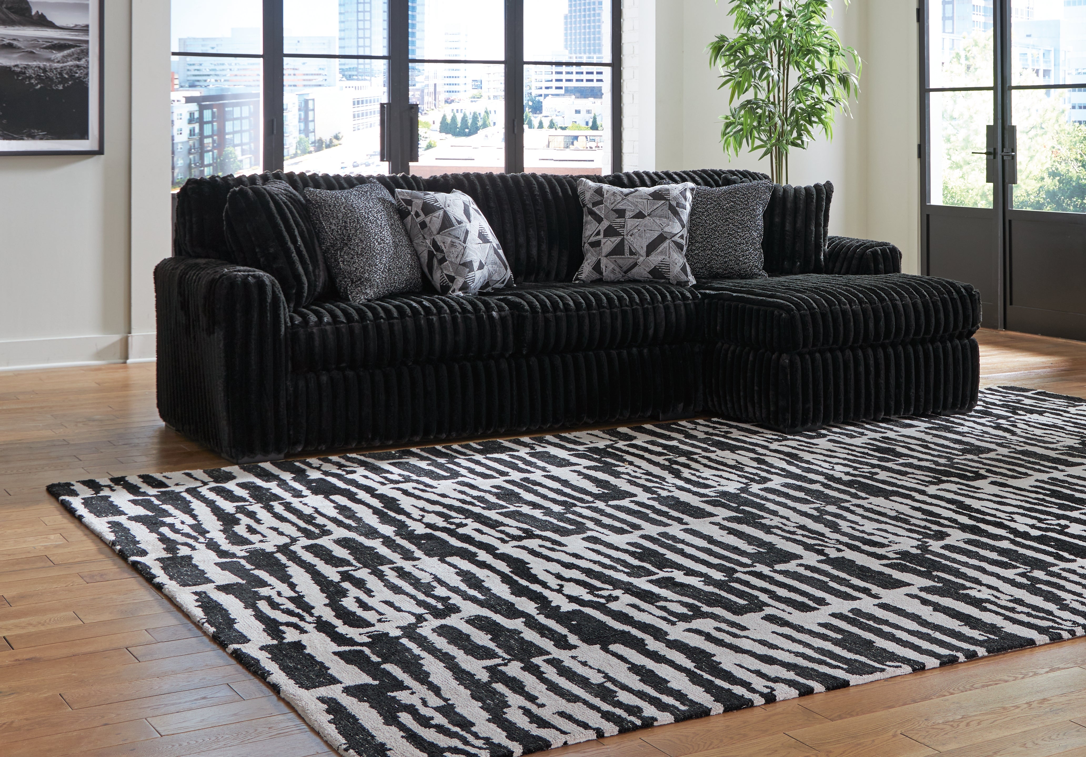 Diamond Furniture - Ashley Furniture - Midnight-Madness 2-Piece Sectional Sofa with Chaise - LAF 2-Piece Sectional Sofa with Chaise - 98103S2