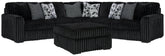 Diamond Furniture - Ashley Furniture - Midnight-Madness 3-Piece Sectional and Oversized Ottoman - 3-Piece Sectional and Oversized Ottoman - 98103U7