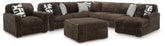Diamond Furniture - Ashley Furniture - Midnight-Madness 4-Piece Sectional with Chaise, Oversized Chair and Ottoman - 4-Piece Sectional with Chaise, Oversized Chair and Ottoman - 98104U6