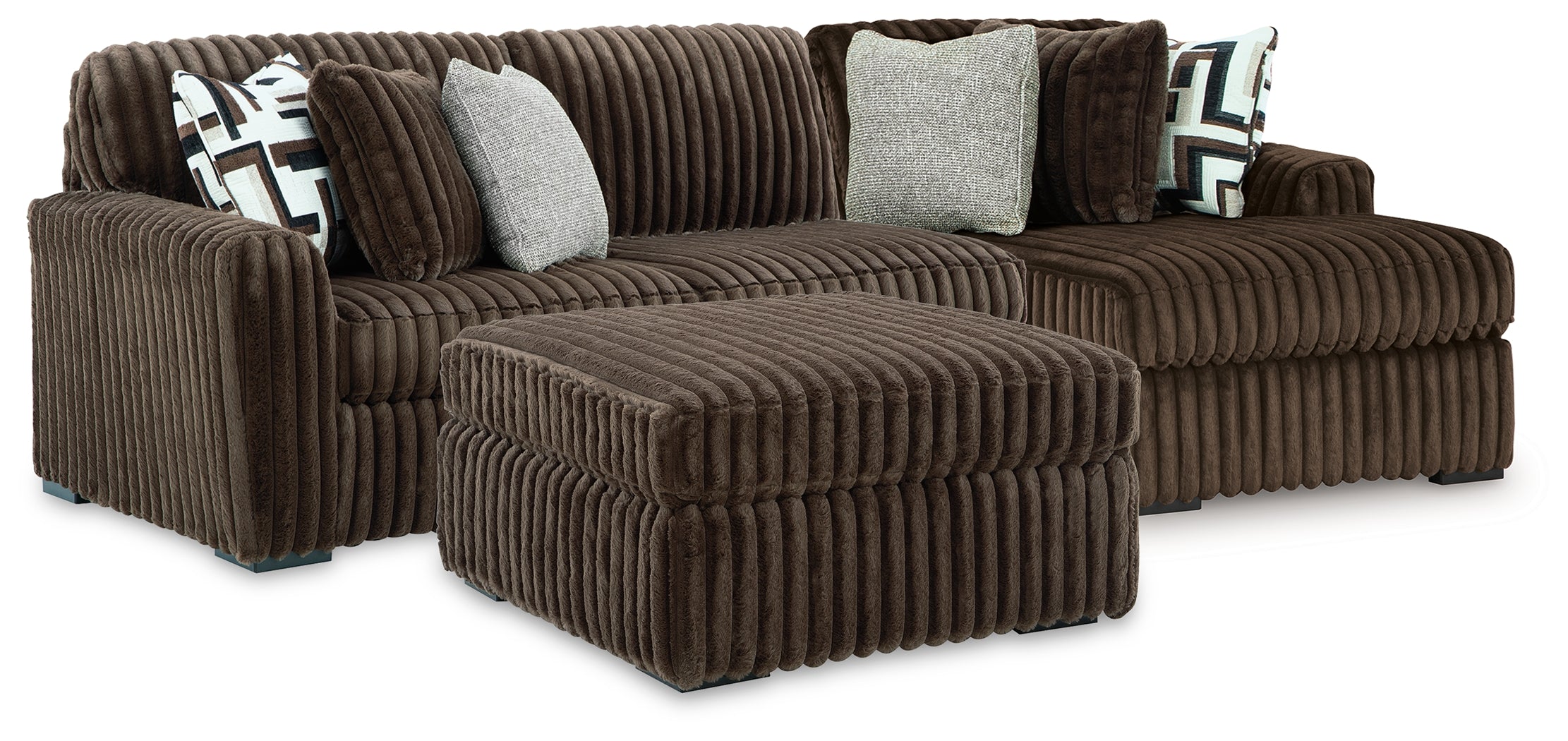 Diamond Furniture - Ashley Furniture - Midnight-Madness 2-Piece Sectional and Ottoman - 2-Piece Sectional and Ottoman - 98104U7