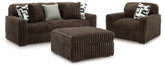 Diamond Furniture - Ashley Furniture - Midnight-Madness Sofa, Oversized Chair and Accent Ottoman - Sofa, Oversized Chair and Accent Ottoman - 98104U4
